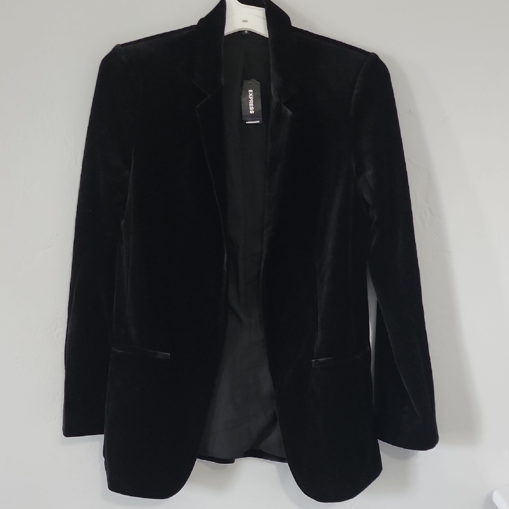 Express Classic Black Velvet Blazer
